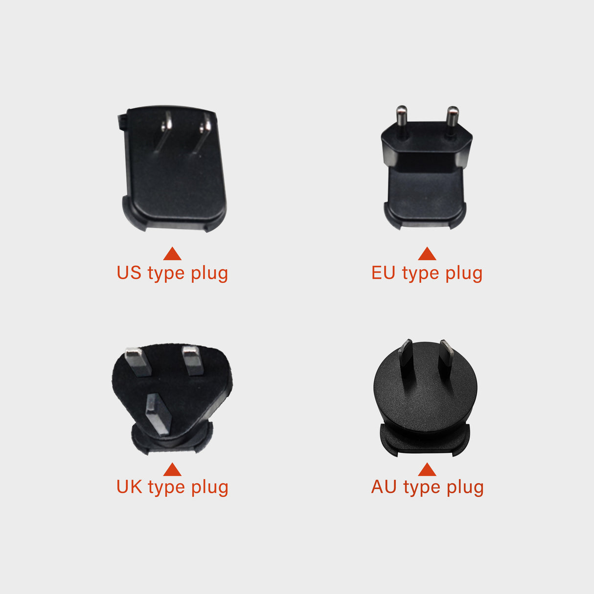 Universal AC adapter with 4 changeable plugs (US/EU/UK/AU)