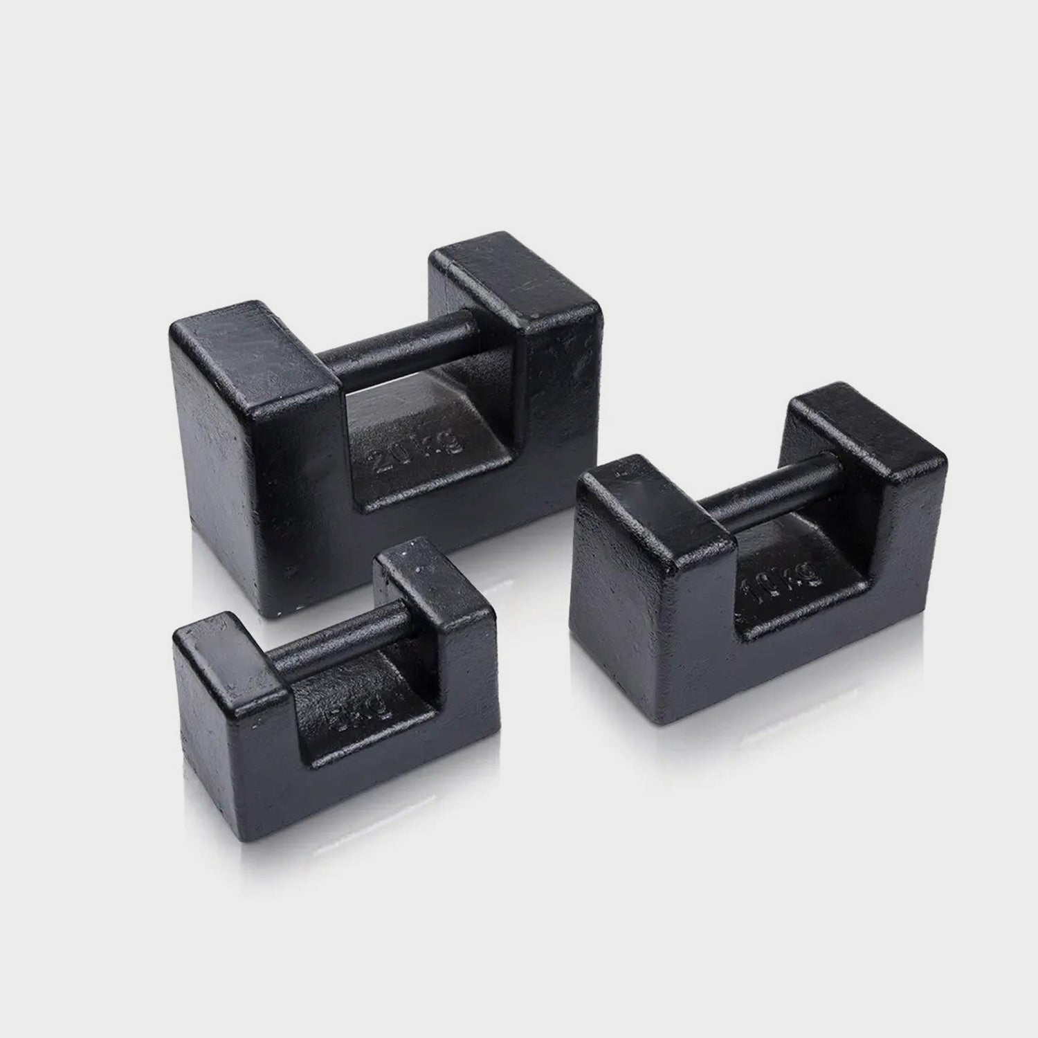Heavy-duty straight-handle test weights for industrial and legal metrology