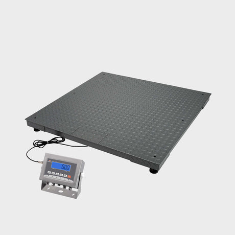 Heavy-duty ECS-B floor scale with checkered tread plate for industrial use