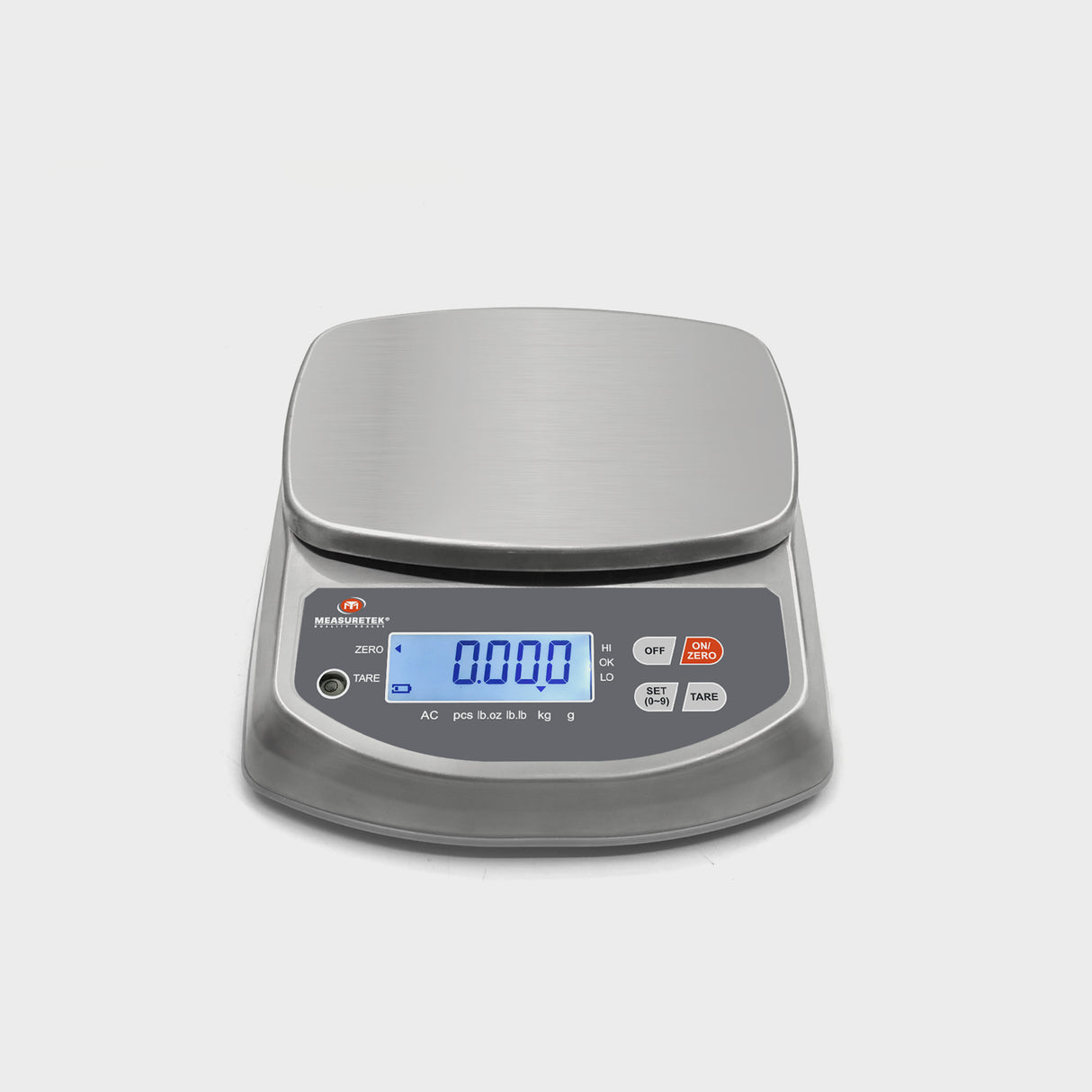 Easy-to-use with four keys: ON/ZERO, OFF, TARE, SET