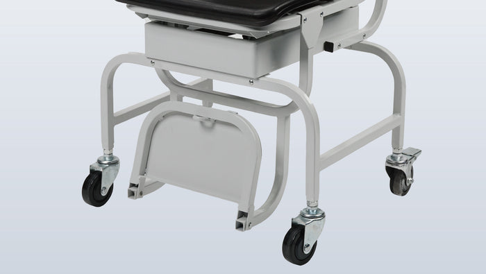 Fold-up footrest provides convenience for patients