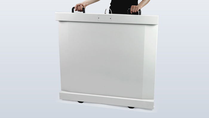 EH-MH wheelchair scale with integrated nylon handles and wheels for easy mobility in healthcare facilities