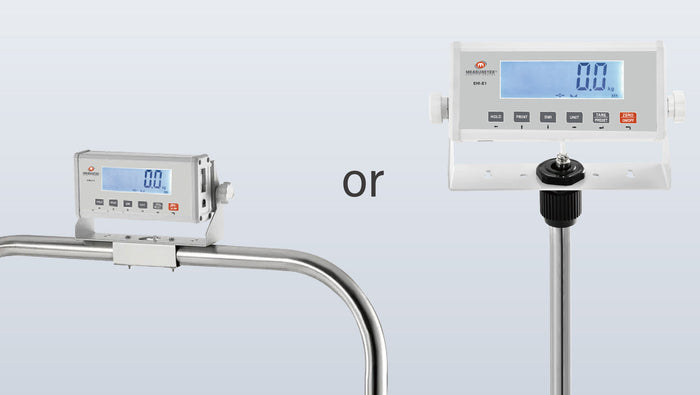 The indicator can be mounted on either the handrail or a floor stand