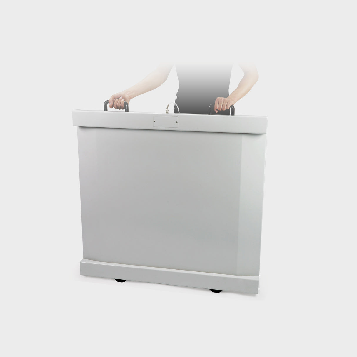 Wheelchair scale with built-in ramps for easy access and transport castors