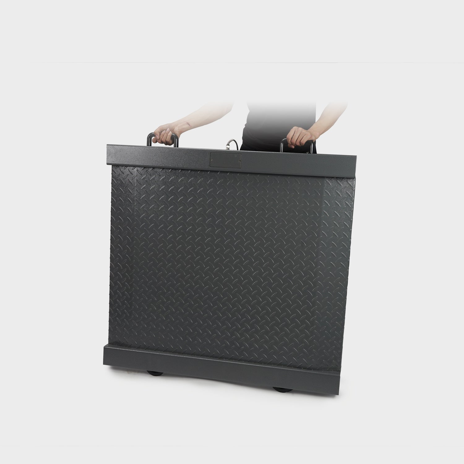 EH-MI Industrial Scale - Built-in ramps tread plate surface & live side rails for weighing drums, barrels, or other cylindrical containers