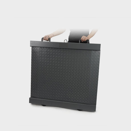 EH-MI Industrial Scale - Built-in ramps tread plate surface & live side rails for weighing drums, barrels, or other cylindrical containers