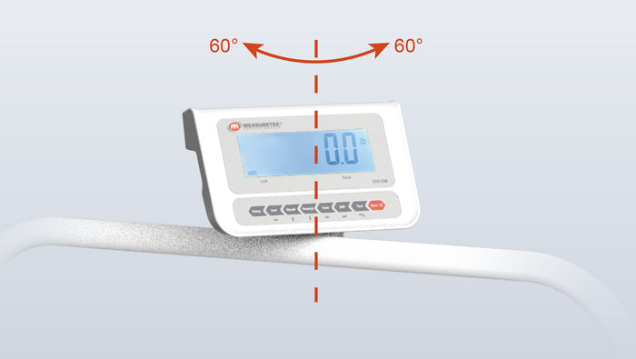 120° rotatable indicator on EH-WD wheelchair scale allows flexible viewing angles for nurses and caregivers