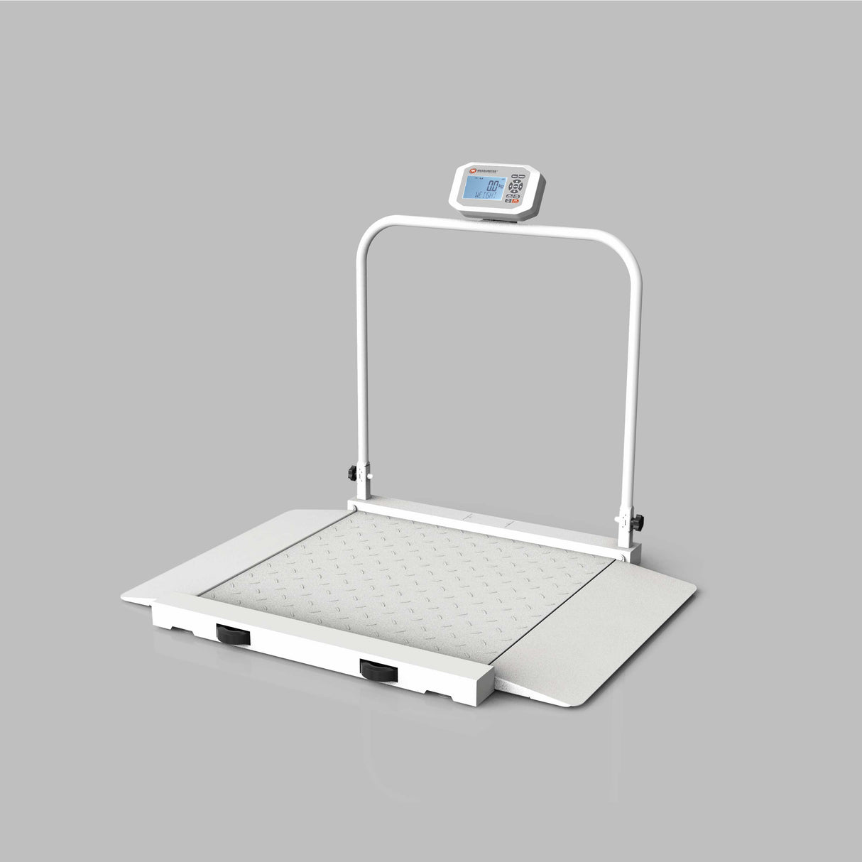EH-WR wheelchair scale with foldable ramps and handrails for safe patient weighing