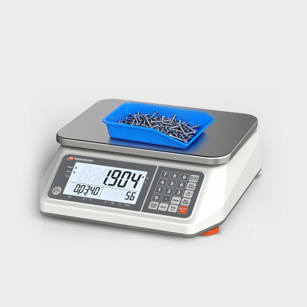 EHC-CB Industrial Counting Scale - Large Backlit LCD Shows Piece/Total Weight & QTY