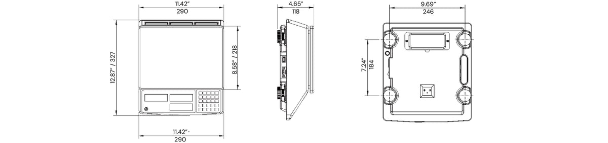 EHC-PH Dimensions - 290 x 327 x 118 mm