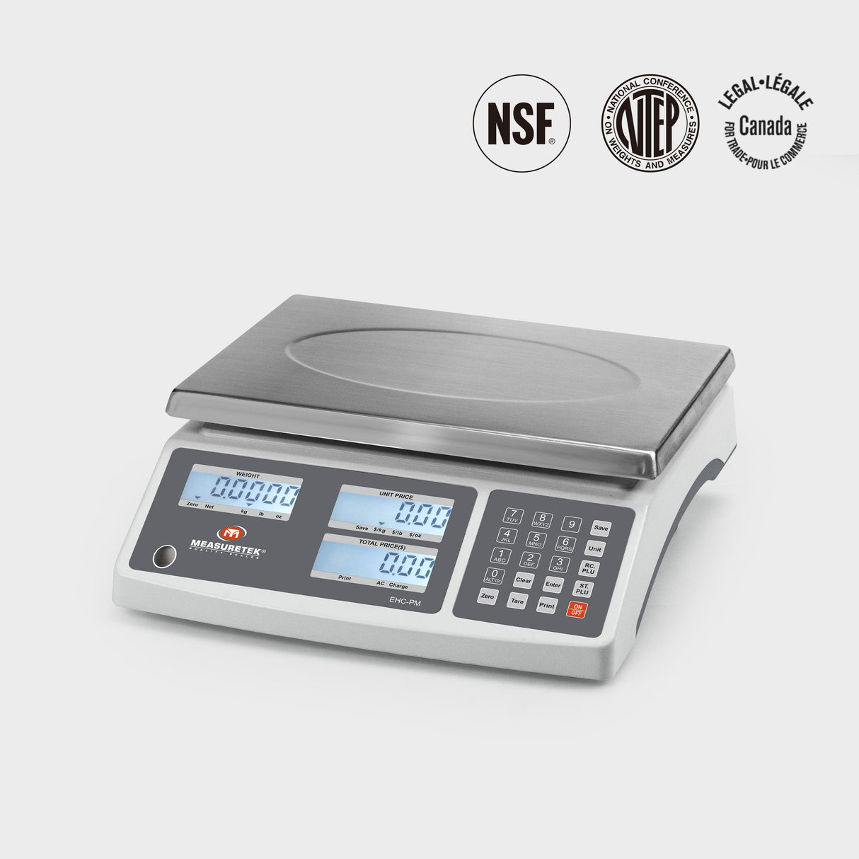 EHC-PM Price Computing Scale - Triple certified (NSF/NTEP/MC), ideal for farmers markets & grocery stores