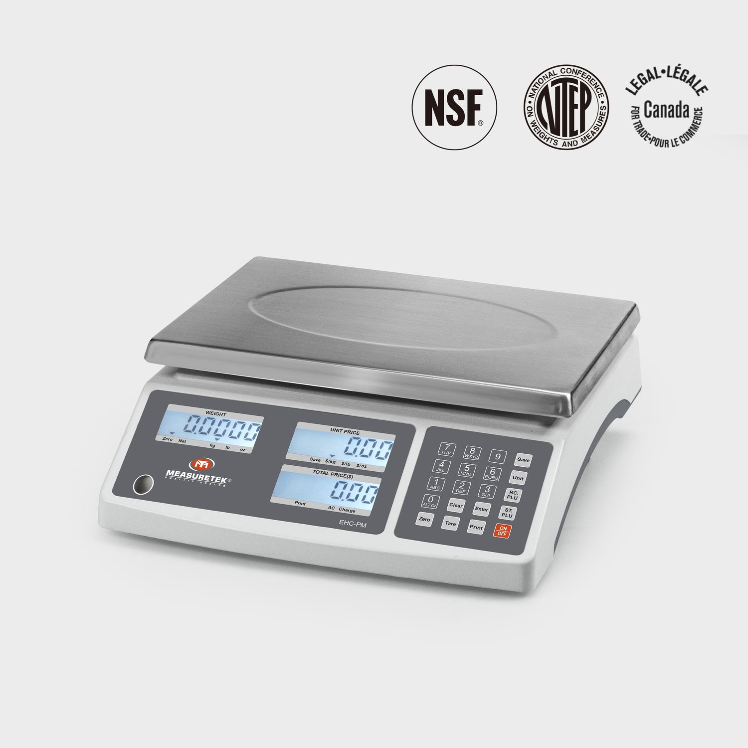 EHC-PM Price Computing Scale - Triple certified (NSF/NTEP/MC), ideal for farmers markets & grocery stores
