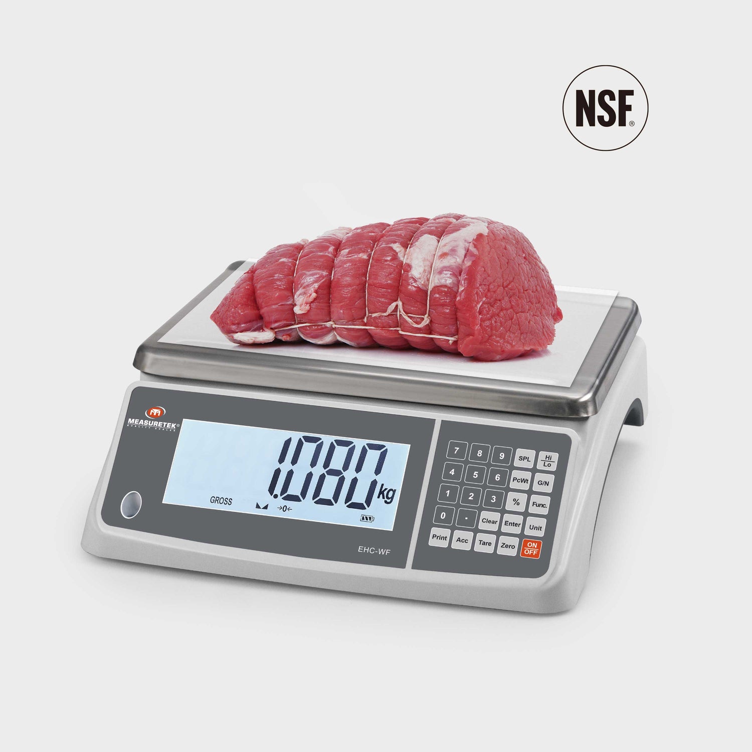 EHC-WF NSF-approved bench scale with stainless steel platter and large LCD display