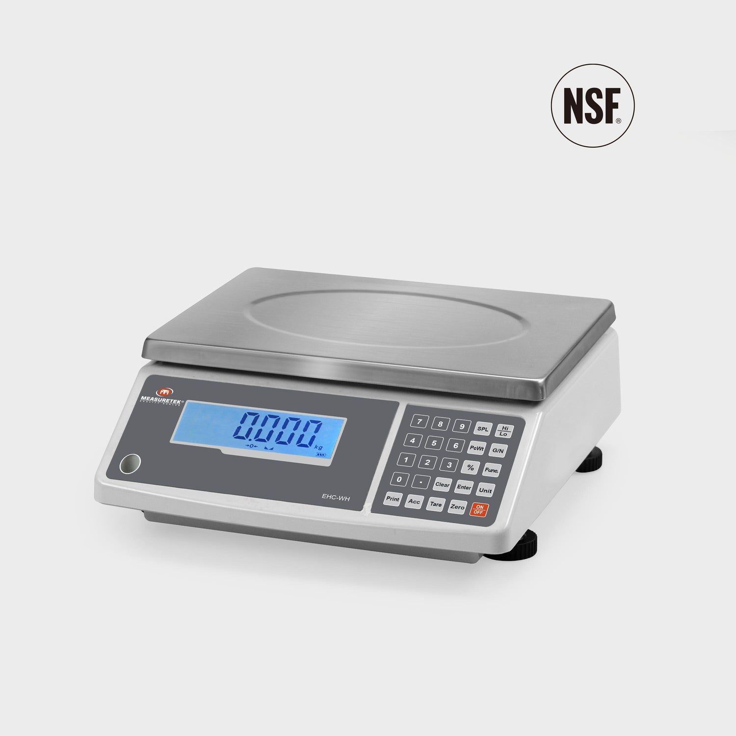 EHC-WH commercial weighing scale with stainless steel platter, high-precision weighing