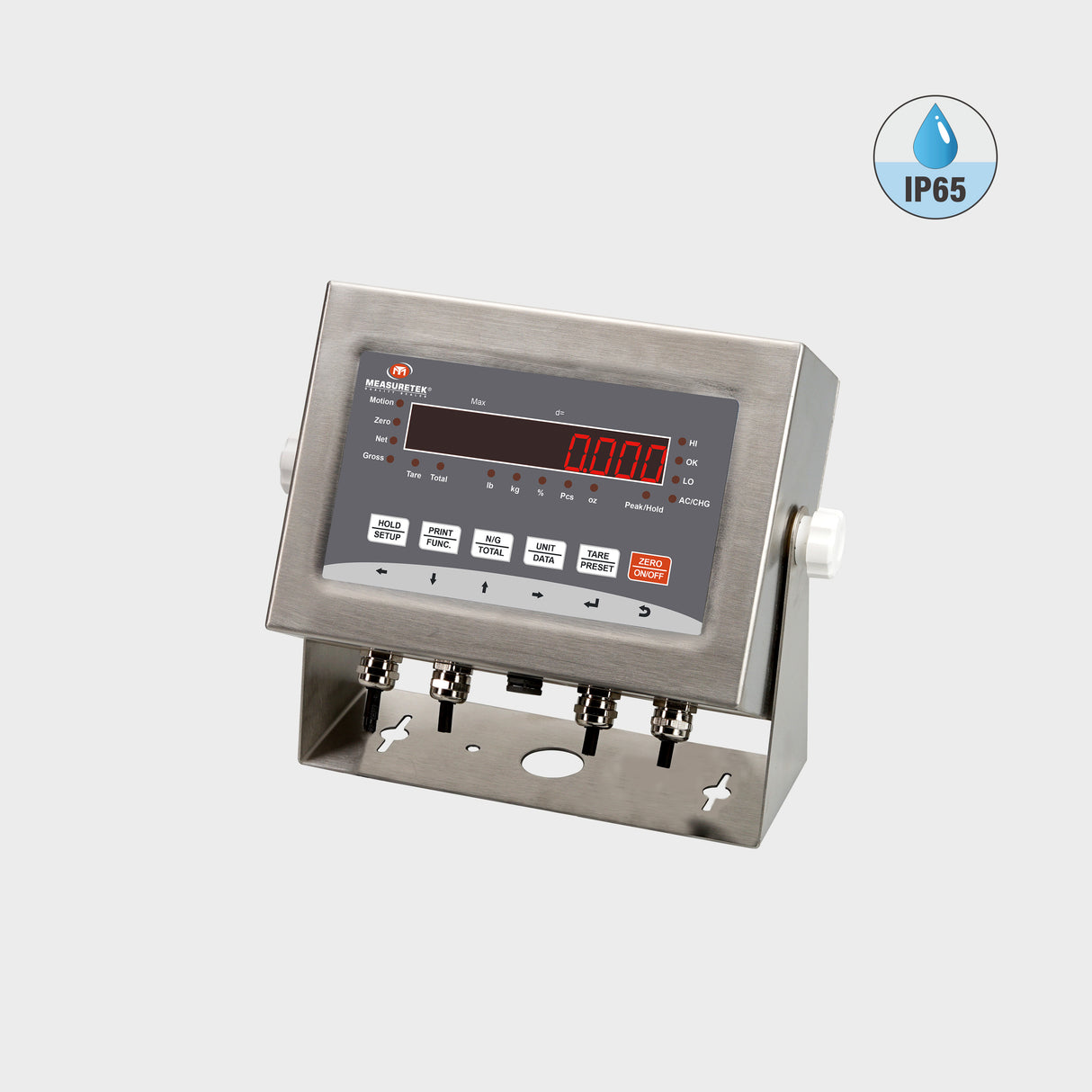 Heavy-duty weighing indicator with RS232/RS485 ports for logistics and livestock scales