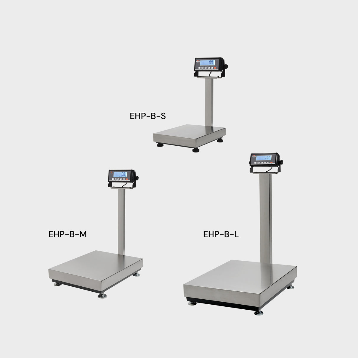 Sturdy stainless steel column with industrial weighing indicator