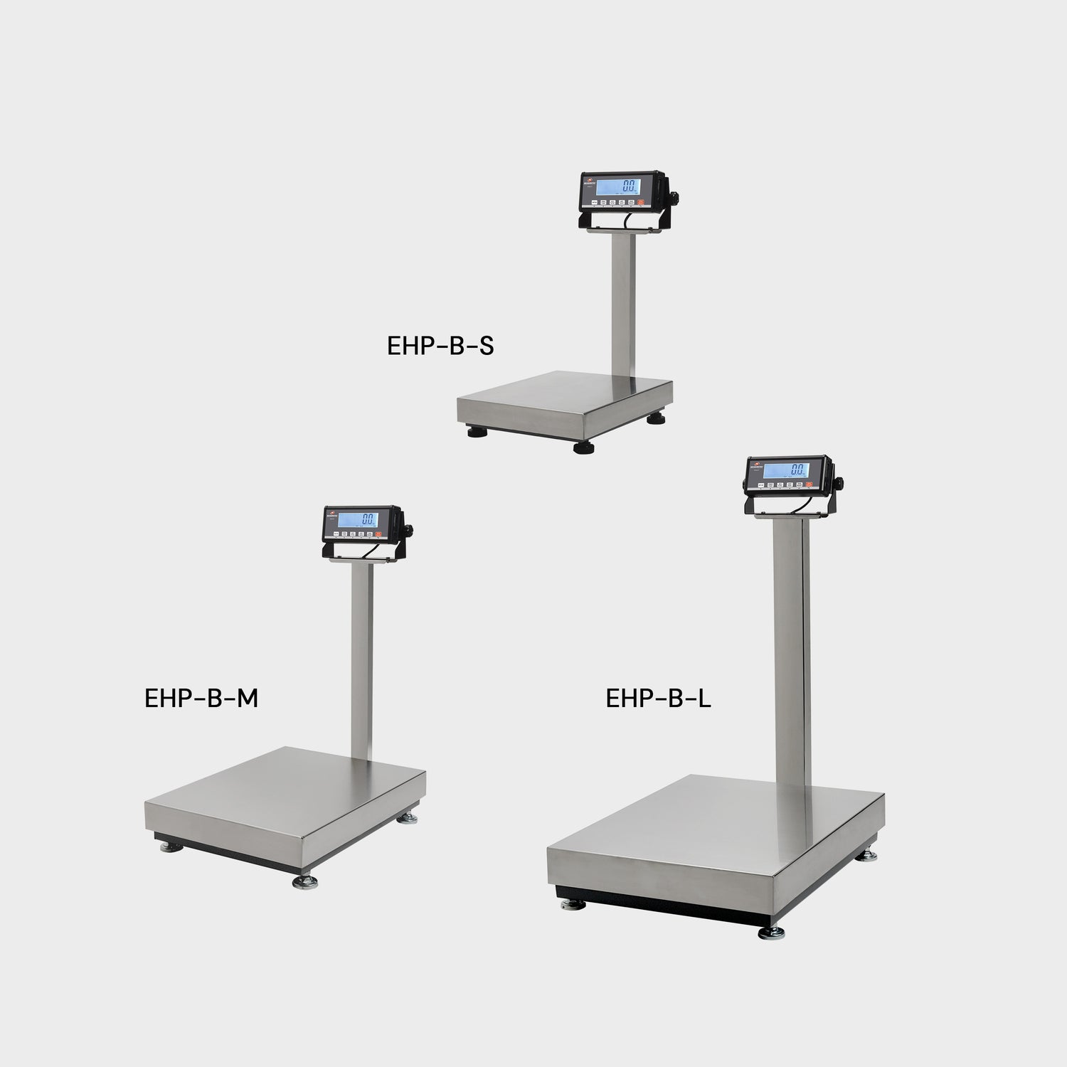 Sturdy stainless steel column with industrial weighing indicator