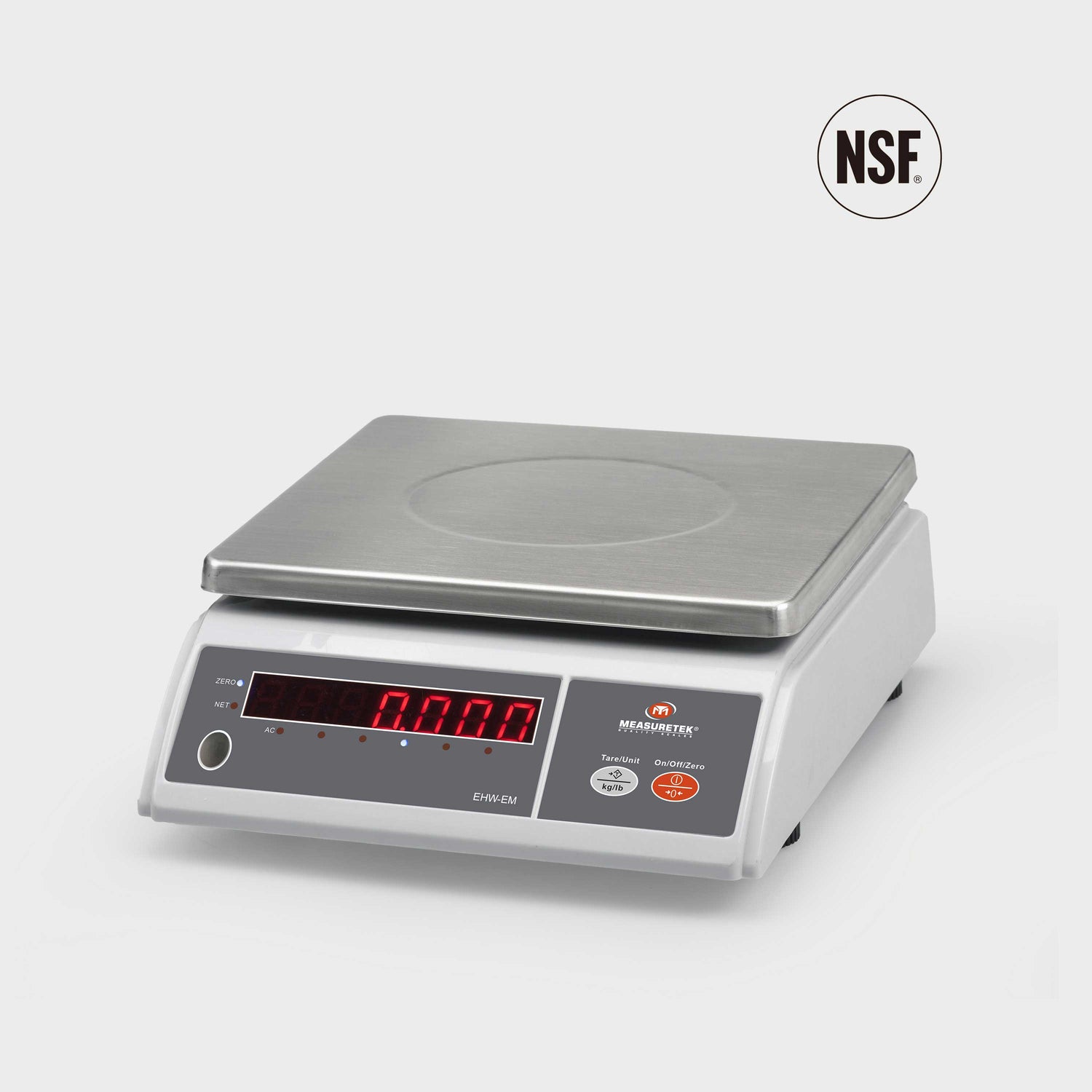 EHW-EM NSF-certified bench scale with stainless steel platform & bright LED display for commercial kitchens