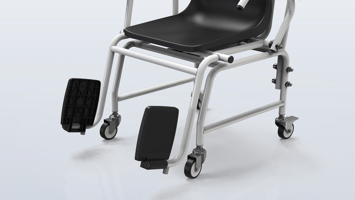 EH-HCS medical scale with fold-up footrests for easy patient access and exit