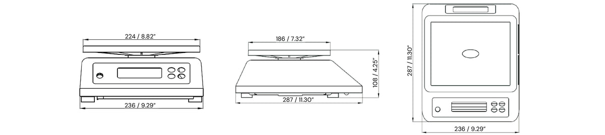 EH-SS_Waterproof_Scale_Dimensions - 236x287x108mm / 9.29"x11.30"x4.24"