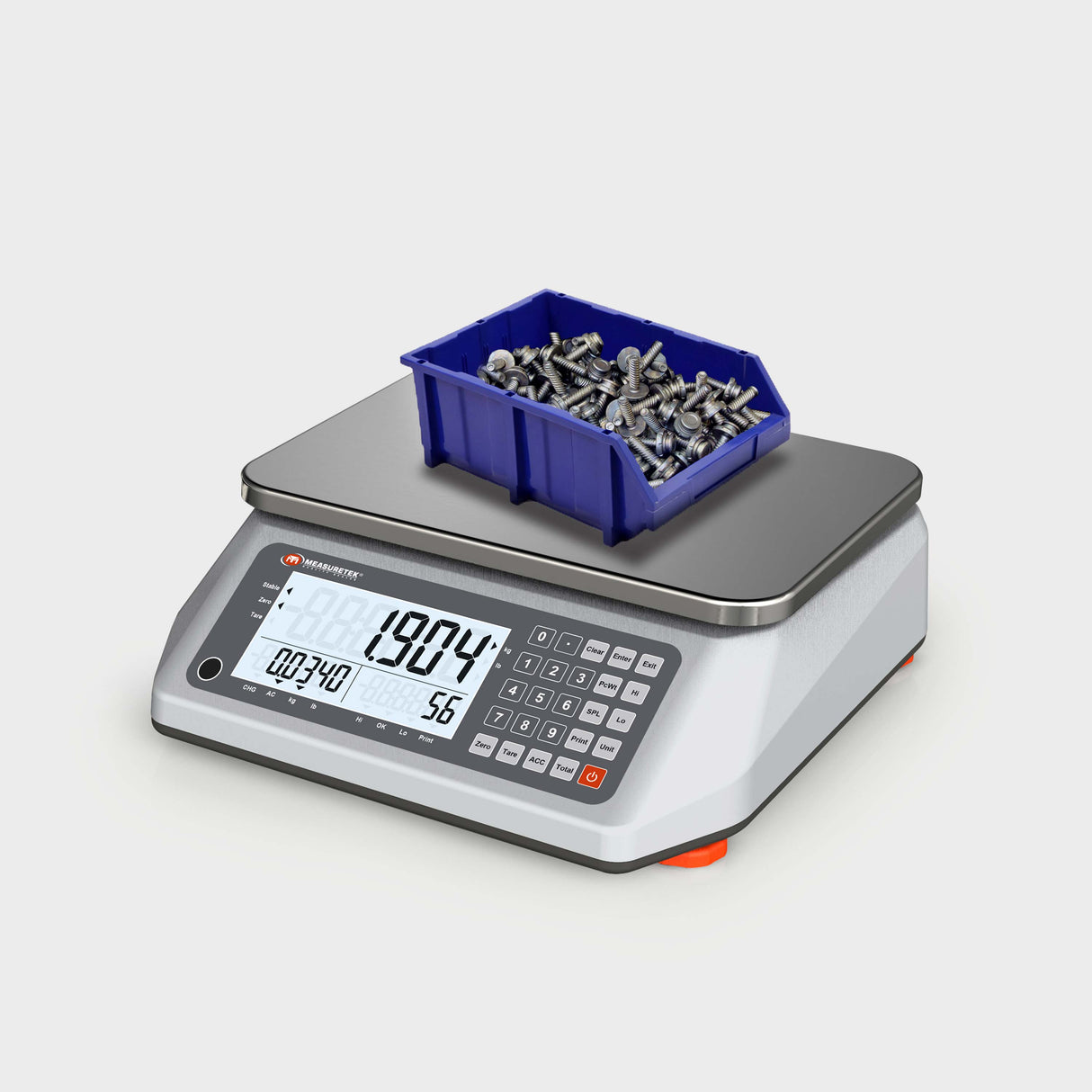 EHC-CB Industrial Counting Scale - Large Backlit LCD Shows Piece/Total Weight & QTY