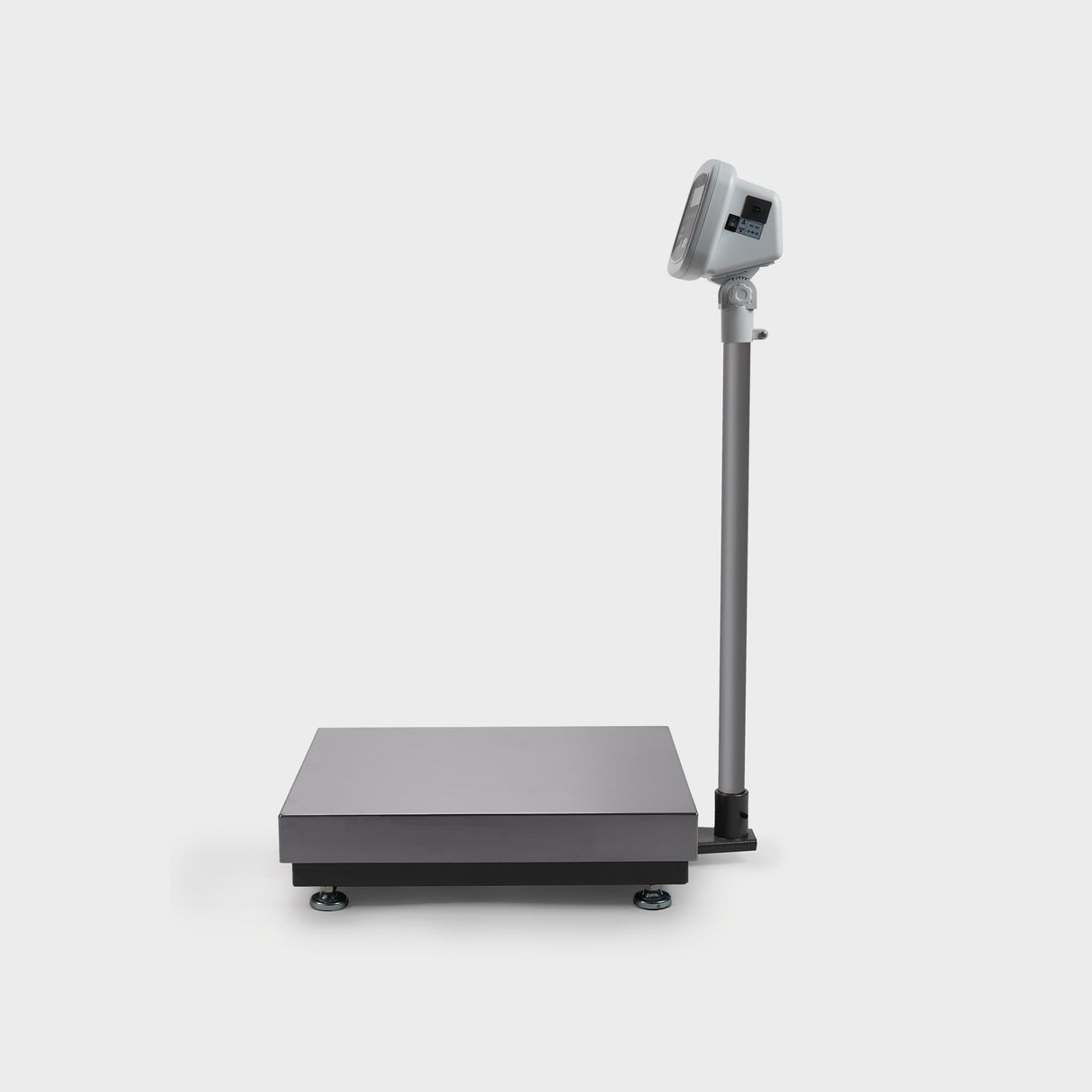 Stainless steel industrial scale with adjustable feet for uneven surfaces